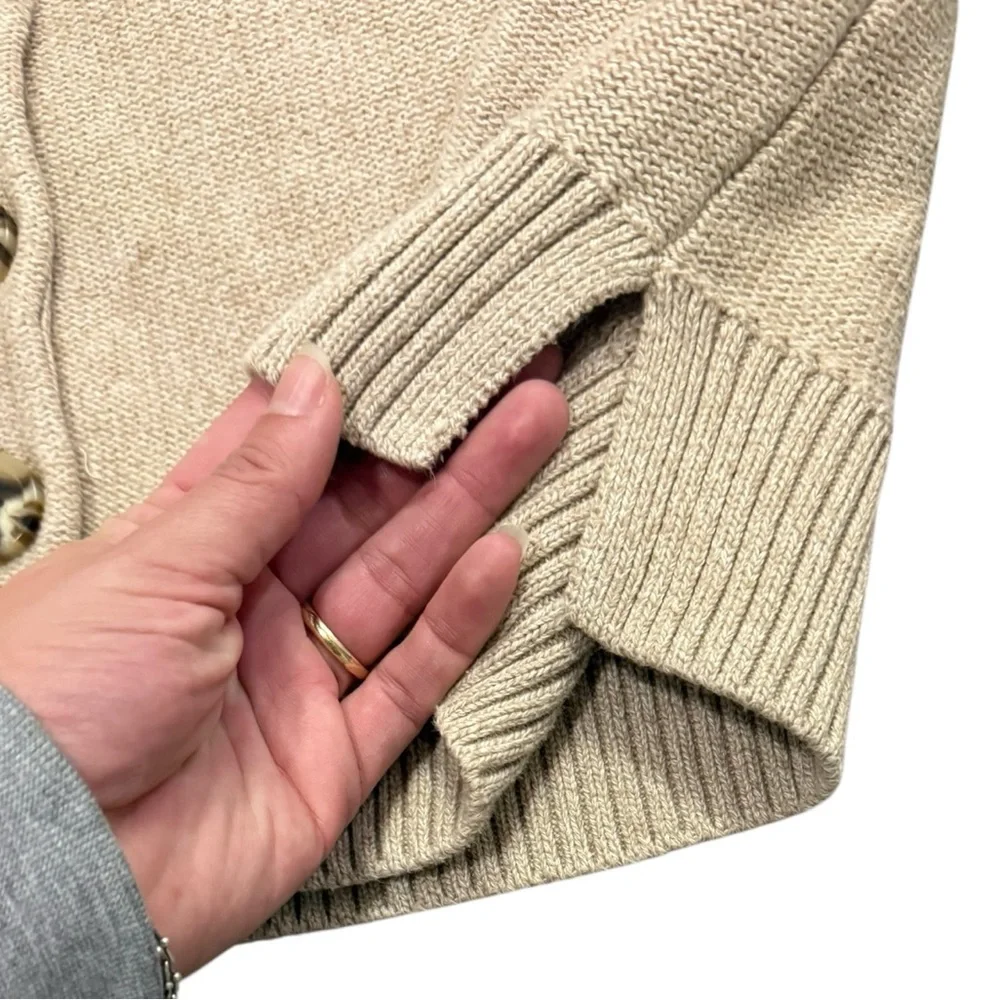 Quince Beige Button-Up Women's Cotton Cardigan Size Small - Picture 5 of 8